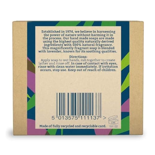 Faith In Nature Natural Lavender Hand Soap Bar, Relaxing, Vegan & Cruelty Free, No SLS or Parabens, 100g (Pack of 3) — view 2