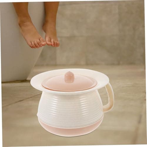 GAROZATION Boy Girl Urine Pail Plastic Portable Home Spittoon Lid Bedside Boys and Girls Chamber Pot Urine Bucket for Camping Travel Potty Toilet — view 4