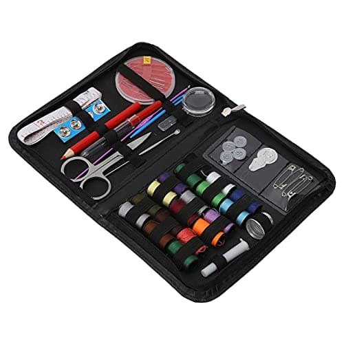 Qcwwy Sewing Kit Nylon with Stainless Steel Needle Set for Travel (Black) — view 4