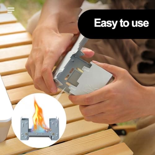 Portable Camping Stove, Mini Camping Stove, Folding Stove for Camping, Camping Backpacking Stove, Suitable for Outdoor, Picnic, Barbecue, Camping, Hiking, Travel, 2 Pcs, with 4 Wind Deflectors — view 3