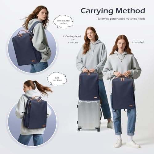 GOLF SUPAGS Stylish Laptop Backpack for Women Airline Approved Perfect for Work College and Travel Multi-Functional Casual Daypack Fits 15.6 Inch Notebook (Navy Blue) — view 2