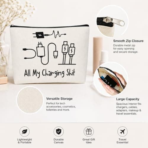 2 Pack Zip Travel Pouches for Cables, Cosmetics and Toiletries — view 3