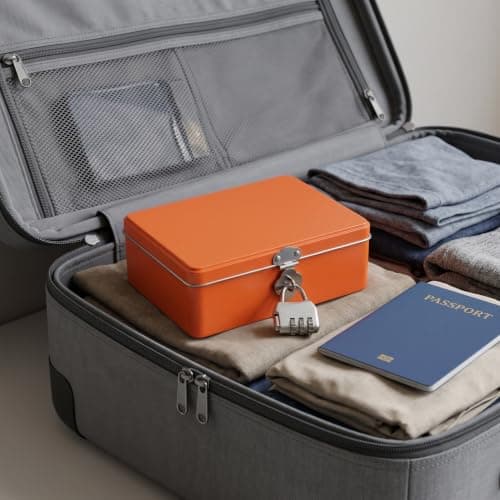 AKOOSY Mini Metal Lockable Storage Box with Combination Lock for Travel — view 5