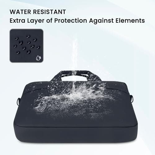 HEDUGO Laptop Bag Case 15.6 16 17 Inch Waterproof Computer Sleeve Messenger Bag with Adjustable Shoulder Strap Unisex Briefcase Carry Case for Work School Travel,Fit 15.6 to 17 Inch Laptops — view 5
