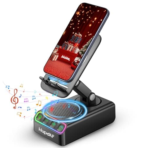 Hupoaf Gifts for Men Women,Phone Stand Speaker,RGB Lights,Anti-Slip Base