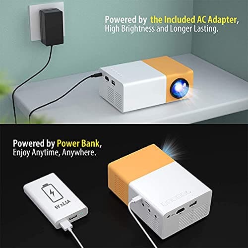 Portable Mini Projector, Full Colour LED Home Theatre Video Projectors for Bedroom, Outdoor, Movies, Children, Video TV with HDMI USB AV Interfaces and Remote Control — view 4