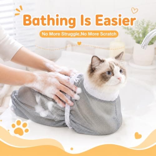 Zyghjort Cat Mesh Bathing Bag, Adjustable Breathable Cat Bath Bag — view 5