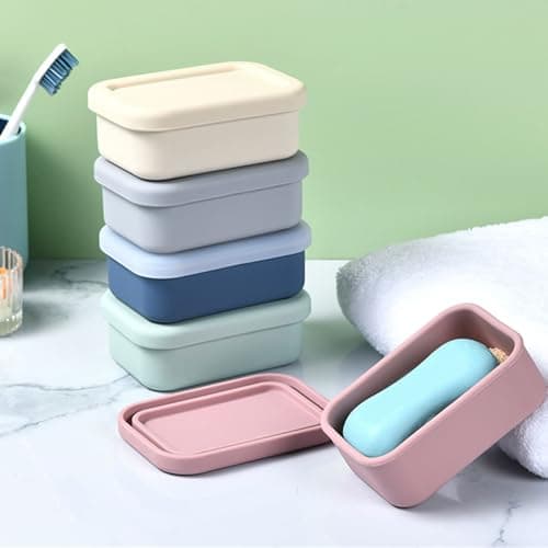 Travel-Friendly Silicone Soap Container with Drain, E S SIZE, E S SIZE — view 6