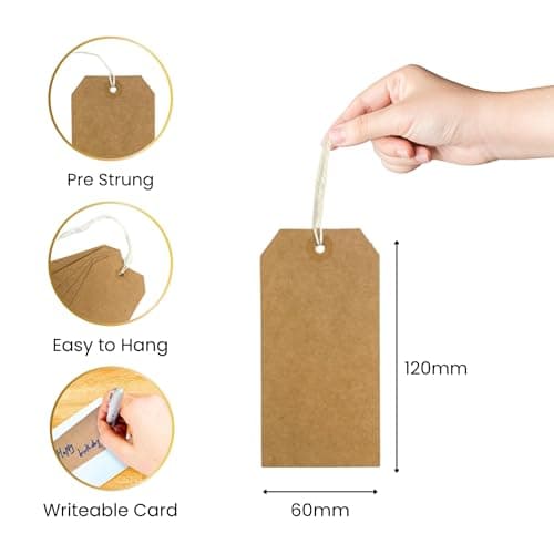 Pack of 120 Brown Strung Tags 60 x 120mm — view 3