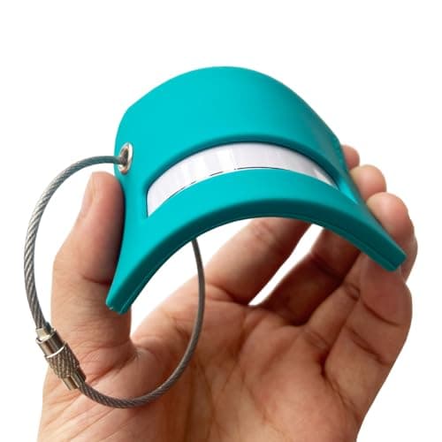 5Pack Silicone Luggage Tag with Name ID Card Perfect to Quickly Spot Luggage Suitcase by Ovener, Turquoise Green, L3.5 x W2 inch (Tag), L 3.4X W1.8 inch (Name Card) — view 4