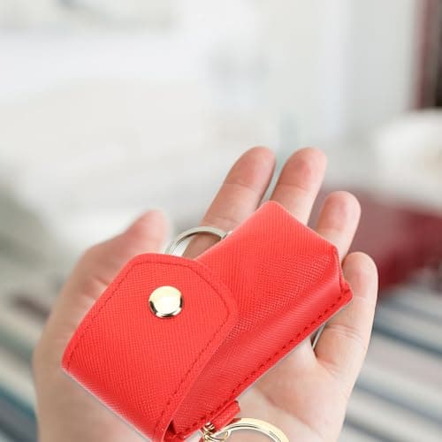 TIKODIDA Lip Gloss Bag Lip Balm Holder Creative Pu Leather Lightweight Portable Size Chic Keychain for Travel Use Friends and Family Members — view 6