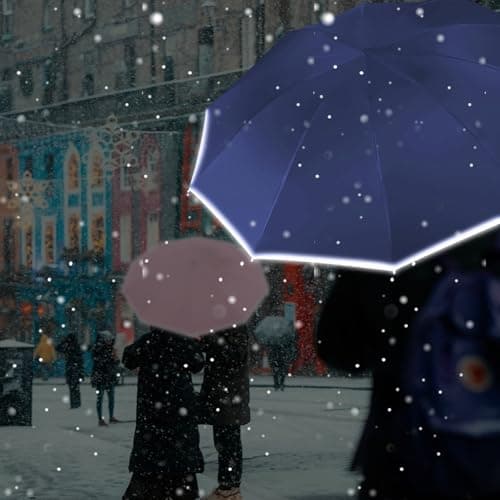 FANSEZQ Stormproof Inverted Umbrella - Automatic Open Close, 40 Ribs Heavy Duty Compact Folding Umbrella, ø 105 Cm Uv Protection Rain Umbrella For Men And Women (Black) — view 3