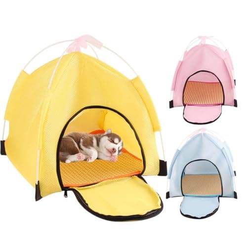 Kichvoe Portable Outdoor Foldable Pet Tent Small Size 38x38x40cm Blue Breathable Sunscreen Dog Tent for Travel and Home Use