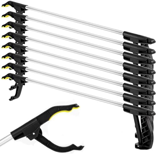Taylor & Brown Litter Picker Long Reach Handle 30 Inch (76cm) Garden Tool, Magnetic Pick Up Durable & Sturdy for Picking Rubbish, Weeds, Leaves, Gardening, Elderly & Disabled Multi-use Tool (8 Pack)