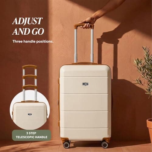 LUGG 24 Inch Jetset Suitcase Hard Shell Case 4 Wheel Travel Bag Lightweight ABS Material with TSA Lock Approved for Travel with easyJet, British Airways, RyanAir, Virgin Atlantic (65x44x25.5cm) — view 5