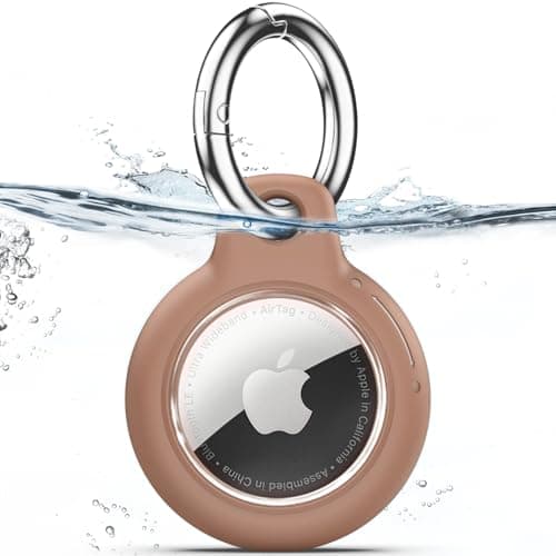 TNSNK for AirTag Holder Keyring, 1 Pack,Light Brown