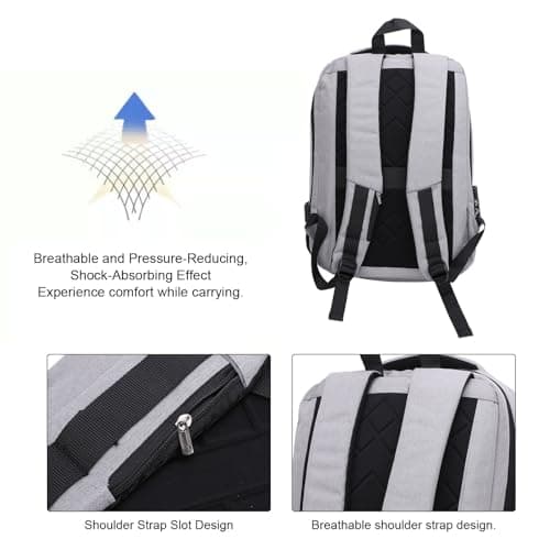 LICAEVEY Travel Bag for Water Proof Anti Theft Backpack, Dish Router Cables Accessories Storage with USB Charging Port and Lock(Gray) — view 5