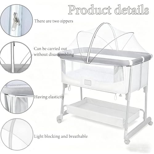 Foldable Baby Cot Mosquito Net, Breathable Mesh Insect Barrier — view 3