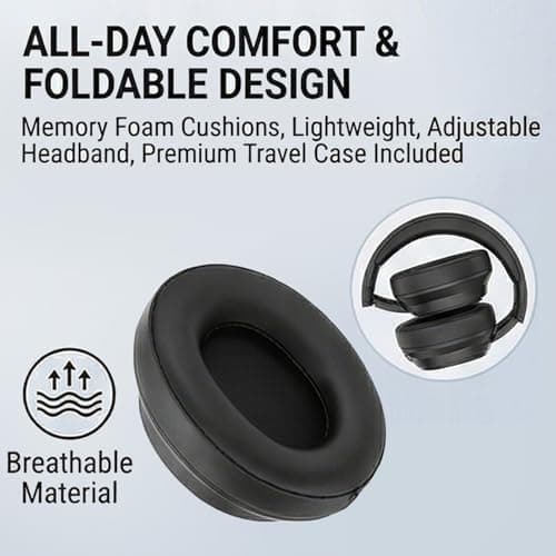 Tonysa AI Translation Headphones Wireless Bluetooth 6.0 with LCD Touchscreen 2-Way Translation in 115 Languages ANC Noise Cancelling for Travel Business Daily Use — view 3