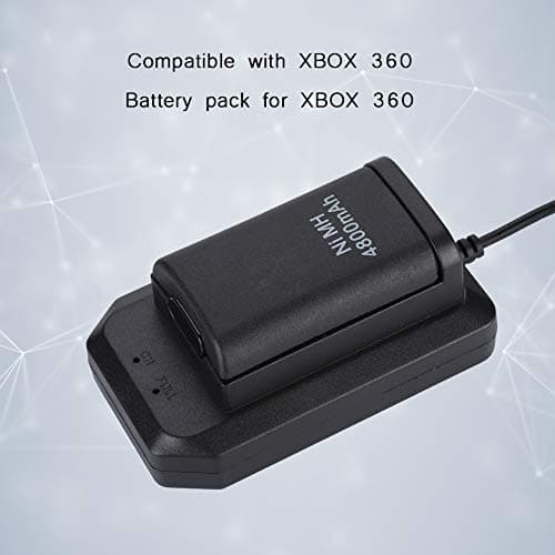 ASHATA Rechargeable Battery Pack for 360 Controller, 2 x 4800mah Battery + Charging Cable + Charging Stand, Professional Set — view 5