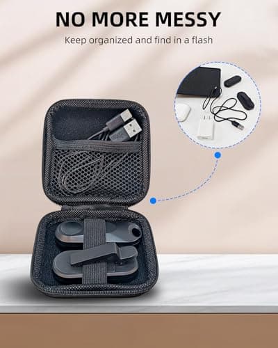 DATAFY Travel Organizer Case for Kindle Page Turner, Pouch Electronic Accessories Storage Bag for Cable, datafy Page Turner, Charger for Kindle, Earphone Black — view 2