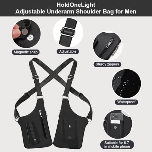Faux Leather Underarm Bag, Magnetic Anti-Pickpocket Crossbody Bag — view 3