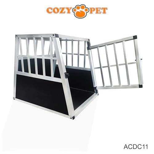 Cozy Pet Aluminium Car Dog Crate – 17 Sizes – Angled Car Boot Travel Cage – Lightweight Metal Dog Carrier - W 54 x D 69 x H 60cm ACDC11 — view 6