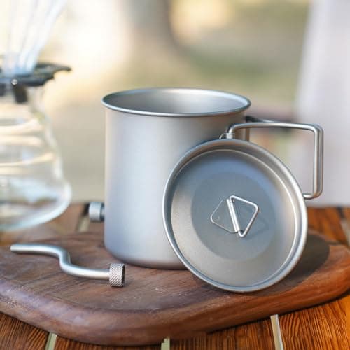 Water Bottle - 420ml Titanium Hiking Camping Kettle With Spout — view 6