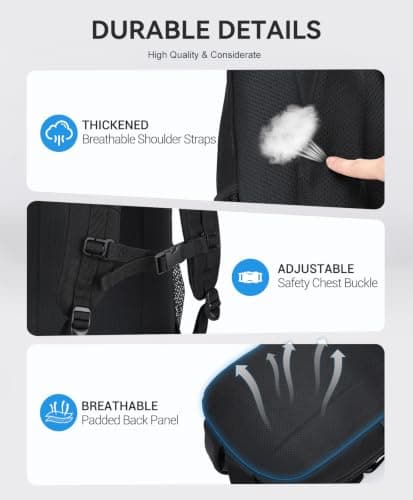 VASCHY Travel Backpack, Anti-Theft Rucksack with RFID Blocking Black — view 5