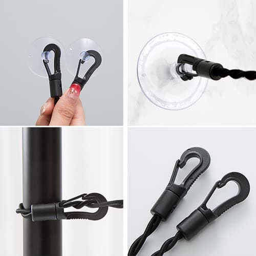 Travel Washing Line 2 Pcs, Camping Clothes Line Windproof Suction Hooks — view 2