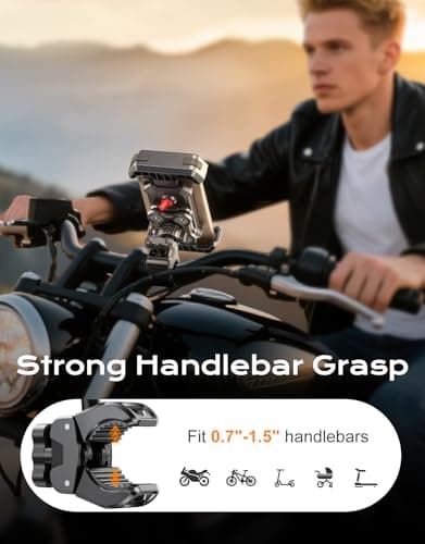 CIRYCASE Motorbike Phone Holder [Upgraded Vibration Damp], Bike Phone Mount — view 3
