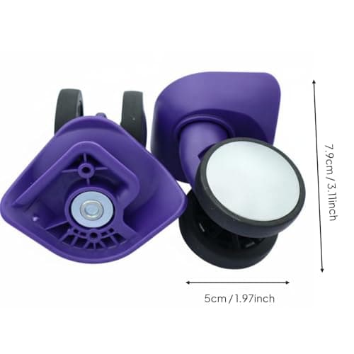 perfeclan Luggage Wheels Pair Replacement Double Swivel Suitcase Caster Universal Application Low-Noise Maneuverability Quick Installation Suitable for Repair Shops, Purple — view 6