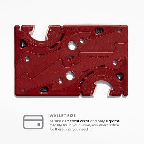 GEOMETRICAL Pocket Tripod PROv2 Wallet-Size iPhone Tripod - Universal Kit (Blood Red) — view 2