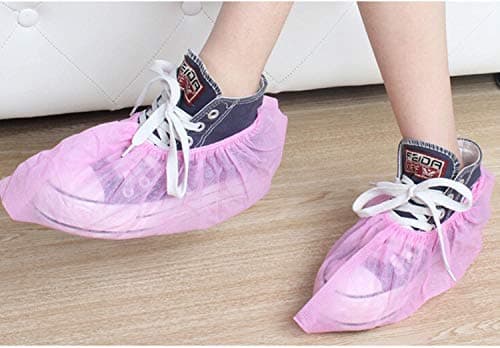 logei® 100 x Disposable Overcoat Shoe Covers - Non-Woven (Pink) — view 4