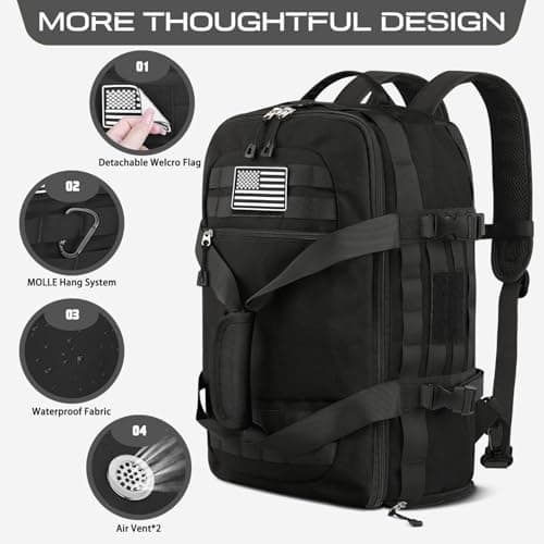 ETRONIK Gym Bag Mens Women, Large Tactical Duffle Bag with Shoe Compartment — view 3