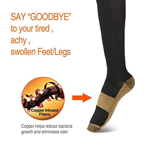Copper Infused Anti-Fatigue Compression Unisex Flight Travel Socks Anti Swelling DVT Support *UK Stock* (Large/X Large) — view 4