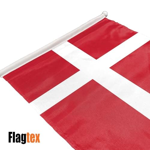 Flagtex Denmark Hand Waving Flag (9x6 Inch) - Premium Wooden Stick Hand Flag 9x6 Inch Natural Wood Pole European Dannebrog Red White Nordic Cross Flag Events Parades — view 2