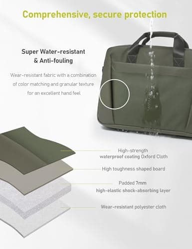 GAOCHY 15-16 Inch Laptop Shoulder Bag Business Briefcase Water Resistant Computer Messenger Bags Compatible with MacBook Pro 16, MacBook Air 15 M4 2025, 15.6 Inch Aspire, Vivobook, Inspiron, Green — view 4