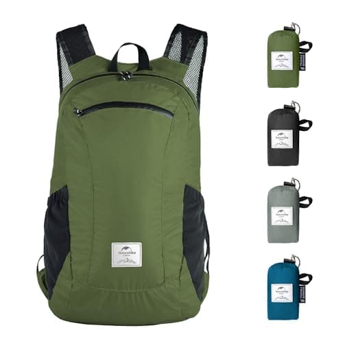 Naturehike 18L Packable Backpack - 110g Ultra Lightweight Foldable Daypack, PU2000mm Waterproof 30D Nylon Compact Hiking Rucksack for Travel Camping Outdoor(Green)