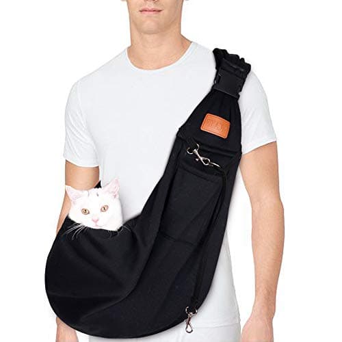 FDJASGY Small Dog Sling Cat Carrier Adjustable Strap Hands Free Reversible Pet Puppy Travel Bag Backpack for Outdoor Travel — view 2