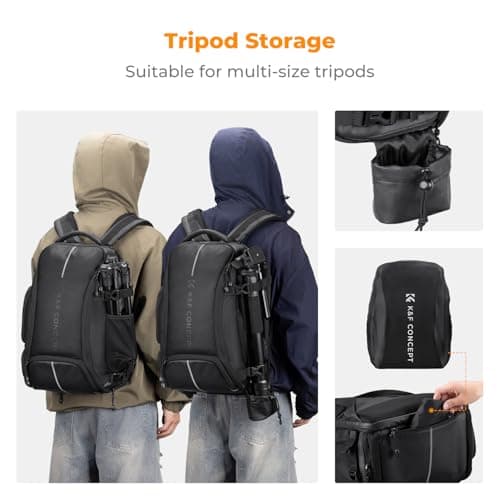 K&F CONCEPT Camera Backpack,25L Camera Bag for Photographers with Raincover — view 5