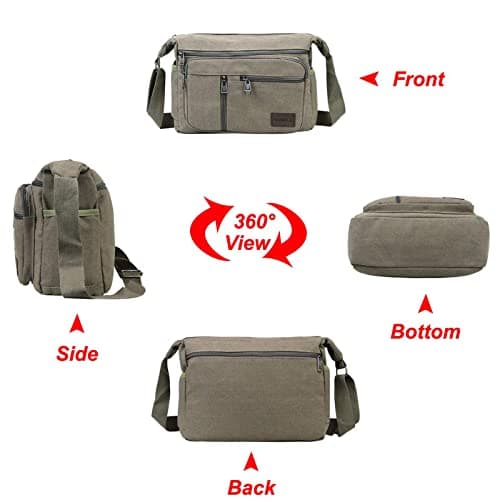 BOMKEE Canvas Crossbody Messenger Bags Vintage Shoulder Satchel Bag — view 4