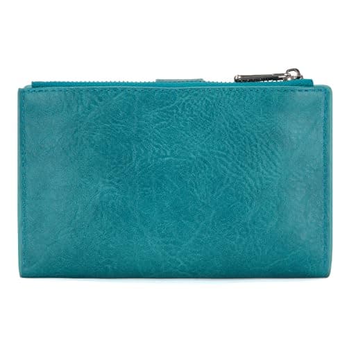 Wrangler Wallets for Women Slim Bifold Credit Card Holder, A-Turquoise, Chic — view 4
