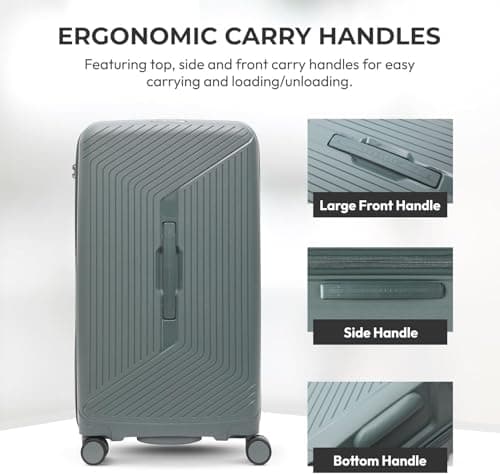 Aerolite Large 108L Polypropylene Hard Shell Trunk Suitcase, 4 Wheels — view 3
