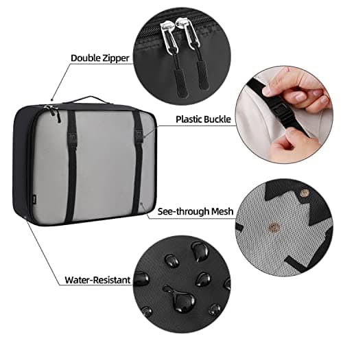 BAGAIL 10 Set Packing Cubes Various Sizes Packing Organizer for Travel Accessories Luggage Carry On Suitcase - Black — view 5