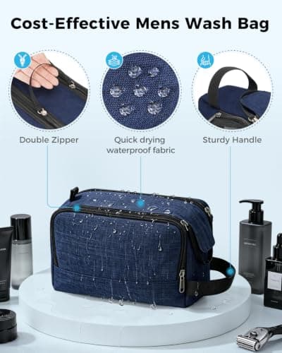 WANDF Waterproof Nylon Travel Toiletry Bag, Lightweight Portable Wash Bag Dopp Kit, Multifunctional Cosmetic Organizer Bag for Men & Women — view 4