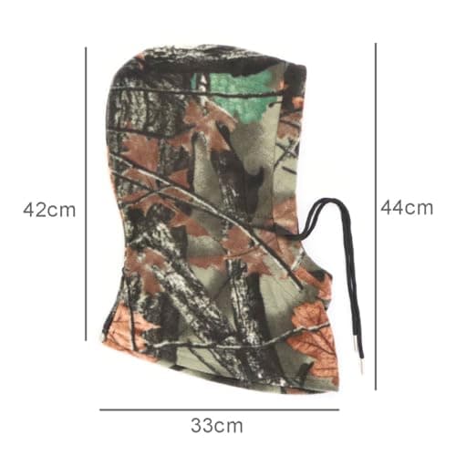RALSPEC Camouflage Fleece Balaclava Warm Winter Windproof Thermal Hood Neck Warmer Mask English Oak Tree Real Leaf Camo Hunting Photography — view 4