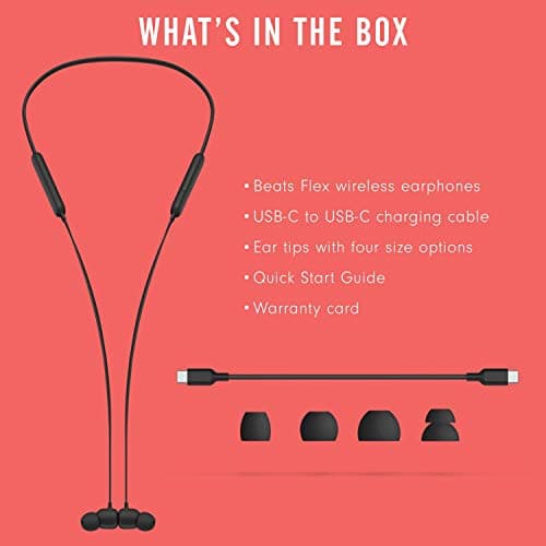 Beats Flex Wireless Earphones – Apple W1 Headphone Chip, Magnetic Earbuds, Class 1 Bluetooth, 12 Hours of Listening Time, Built-in Microphone - Beats Black — view 6