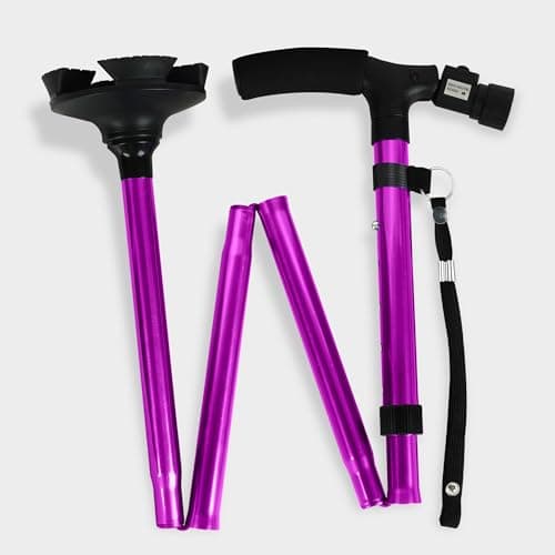 RUNZI Folding Cane with Led Light, Adjustable Canes and Walking Sticks for Arthritis Disabled and Elderly (Purple)… — view 6
