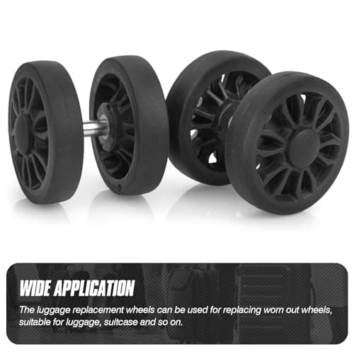 Zoofen 8 Pcs Luggage Replacement Wheels 50 x 11mm Double Luggage Wheels Rubber Suitcase Replacement Casters(Black) — view 6